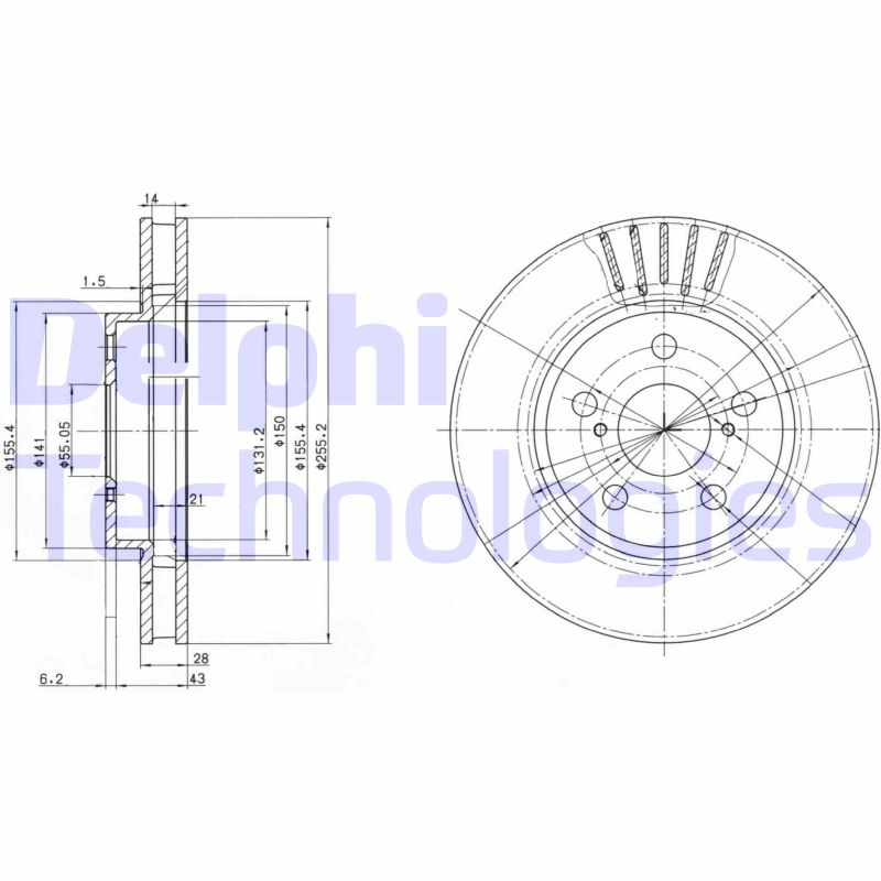 Remschijven Delphi Diesel BG3187