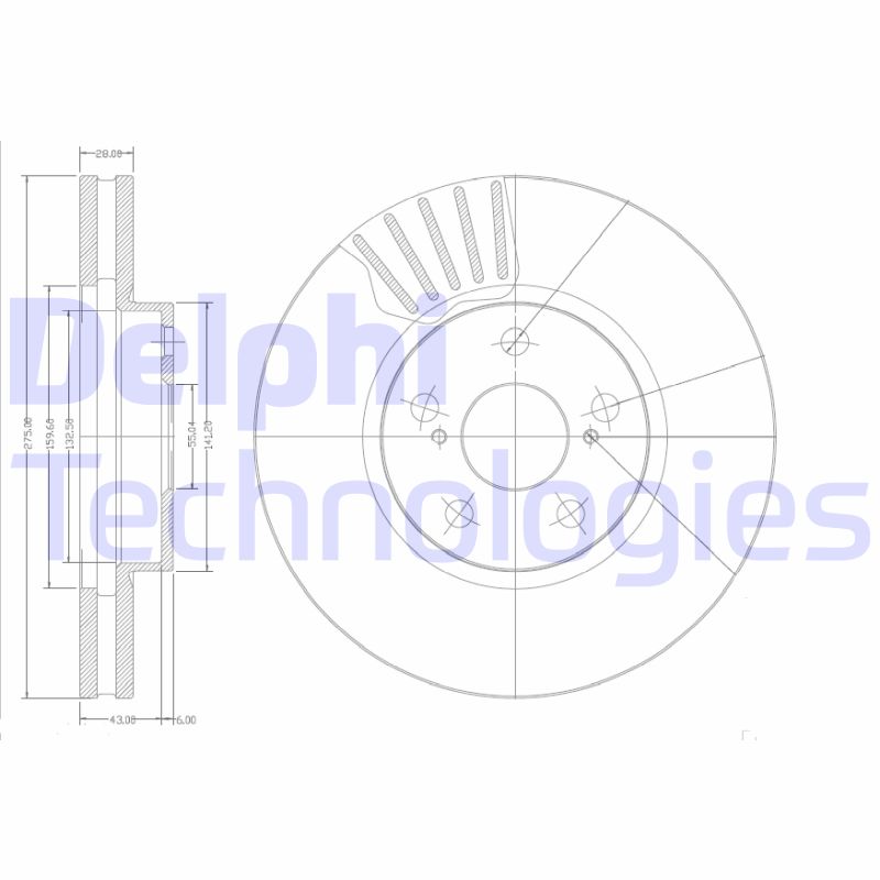 Remschijven Delphi Diesel BG3189