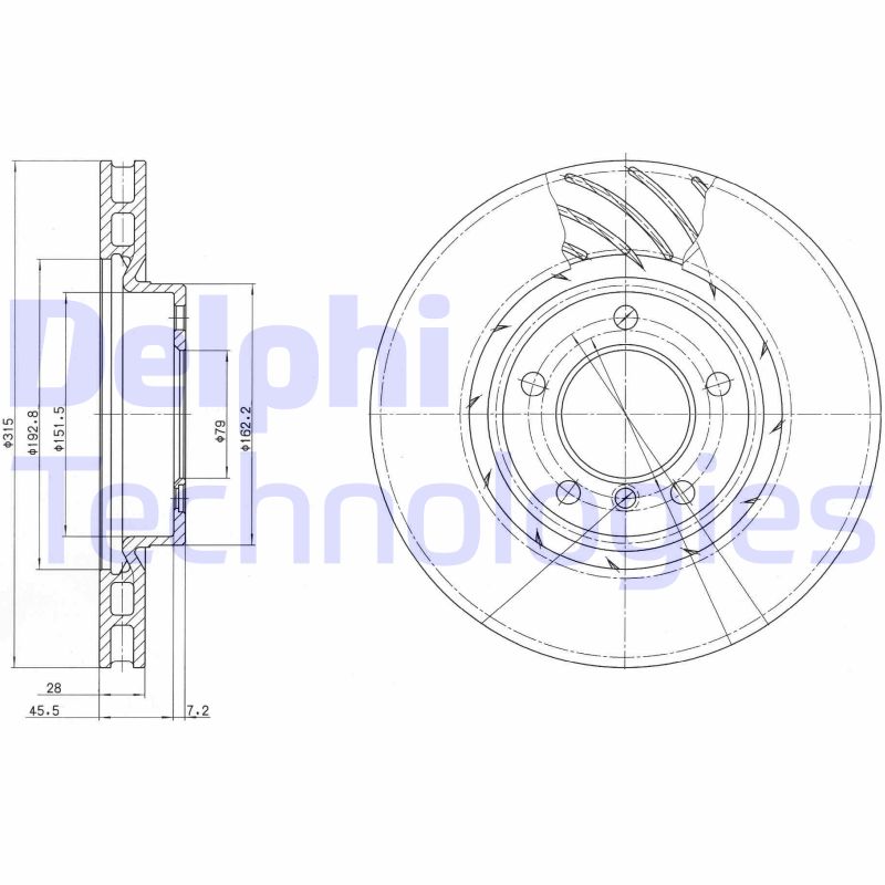 Remschijven Delphi Diesel BG3215