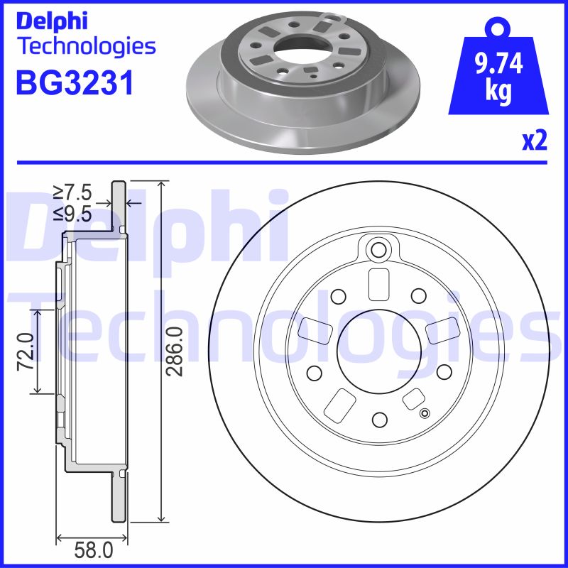 Remschijven Delphi Diesel BG3231