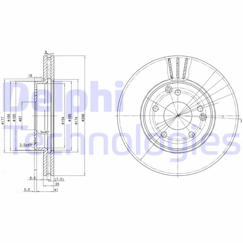 Remschijven Delphi Diesel BG3240C