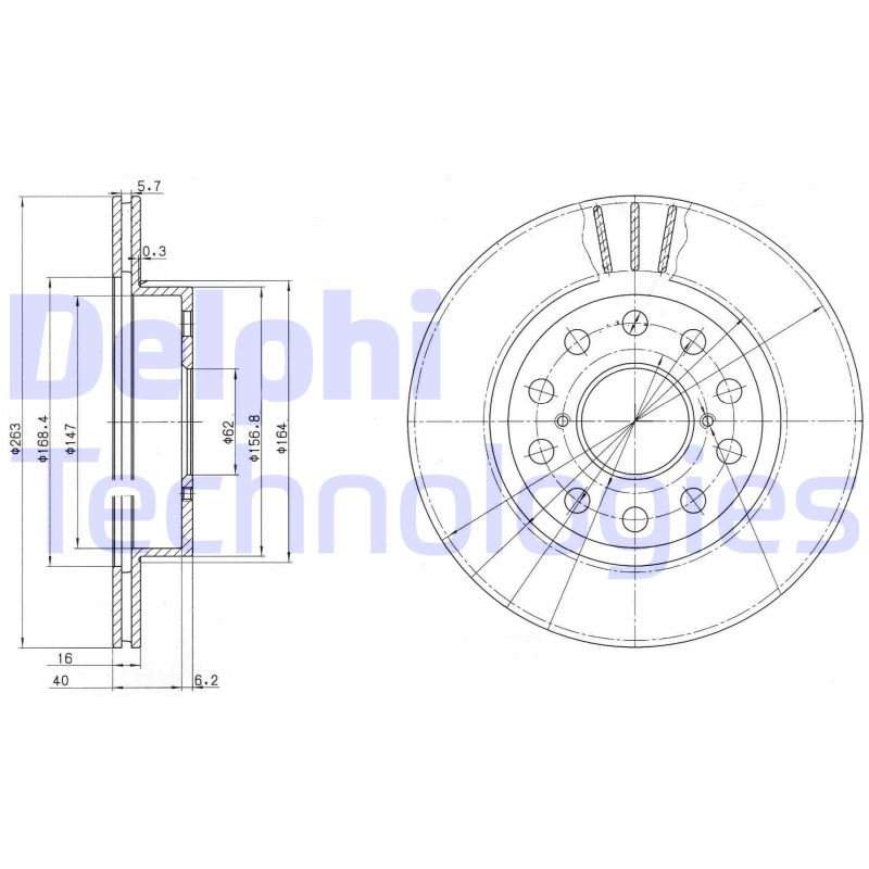 Remschijven Delphi Diesel BG3268