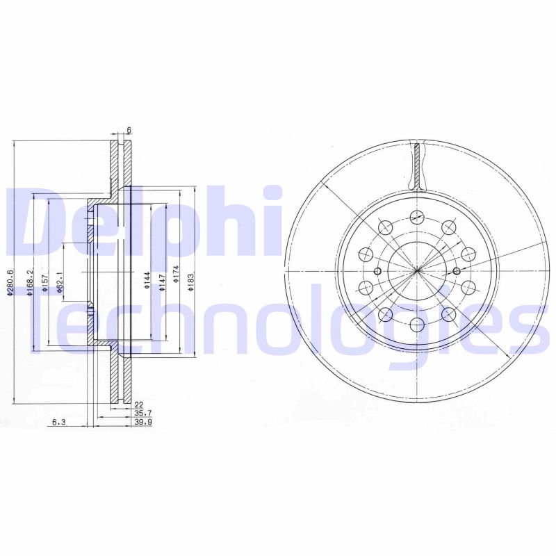 Remschijven Delphi Diesel BG3269