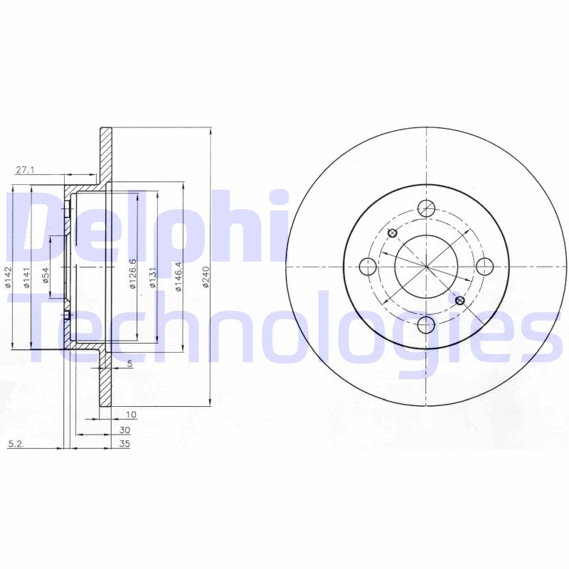Remschijven Delphi Diesel BG3270