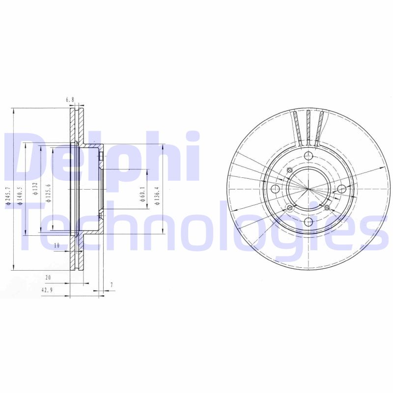 Remschijven Delphi Diesel BG3341