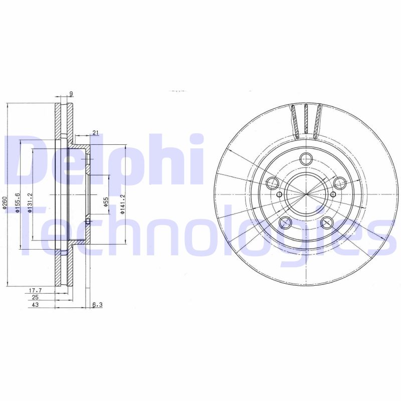 Remschijven Delphi Diesel BG3347C