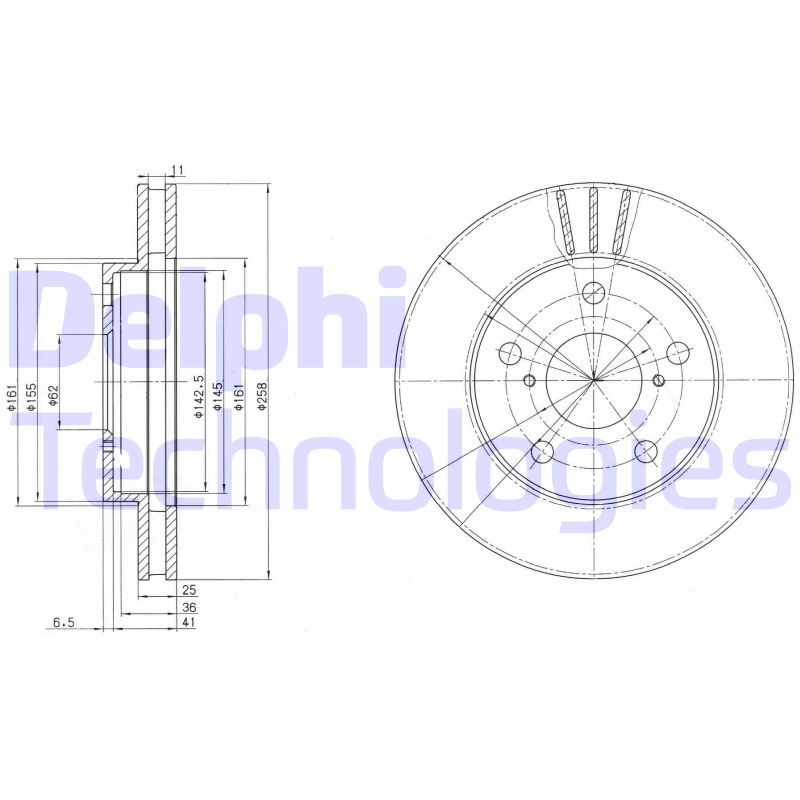 Remschijven Delphi Diesel BG3355