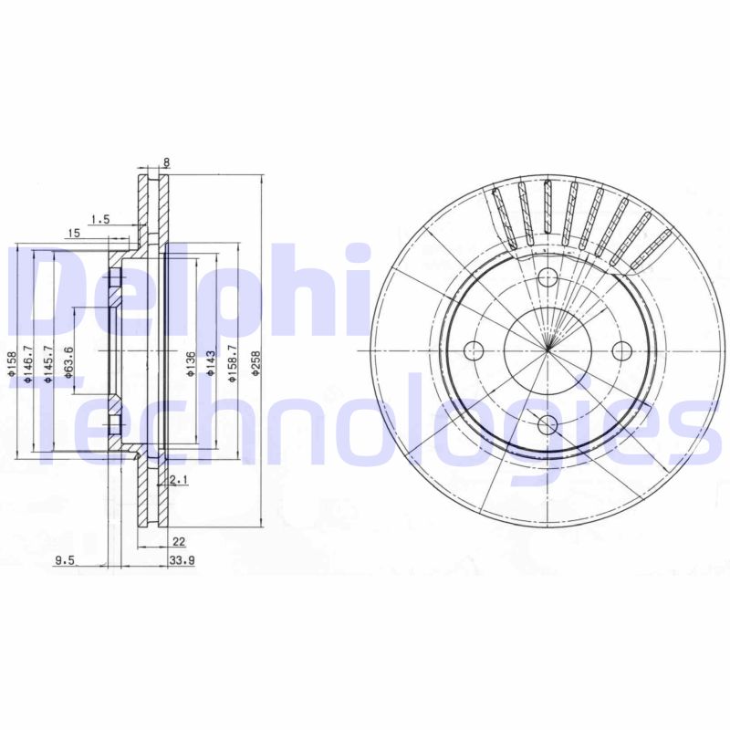 Remschijven Delphi Diesel BG3359C