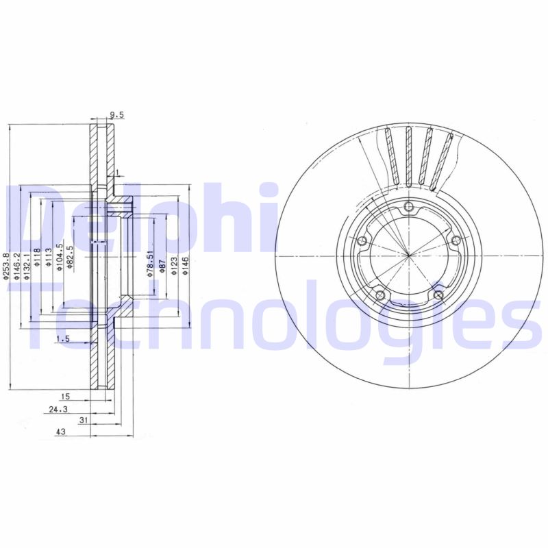 Remschijven Delphi Diesel BG3365