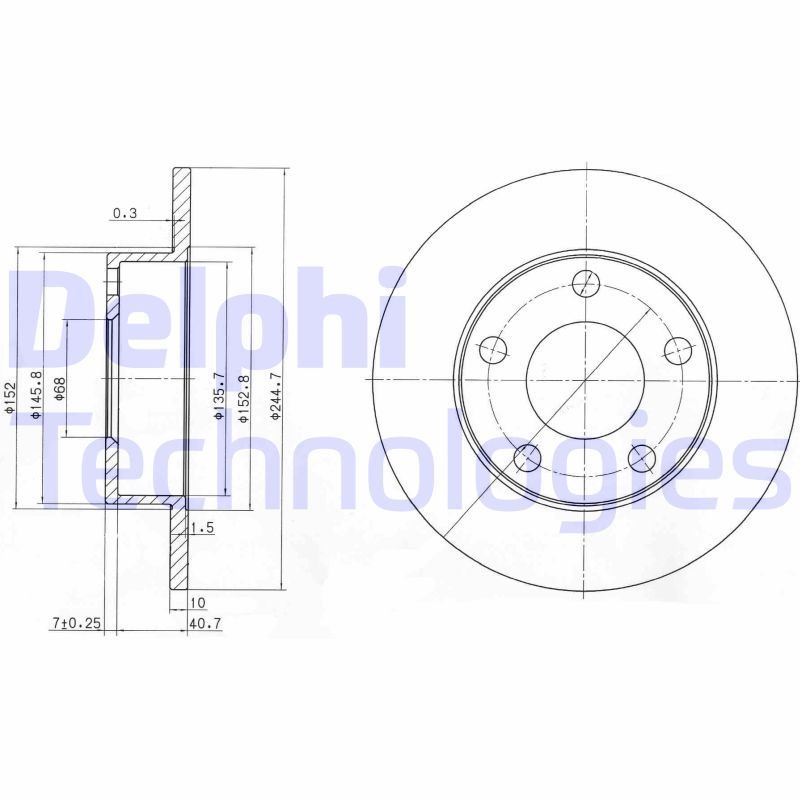 Remschijven Delphi Diesel BG3381C