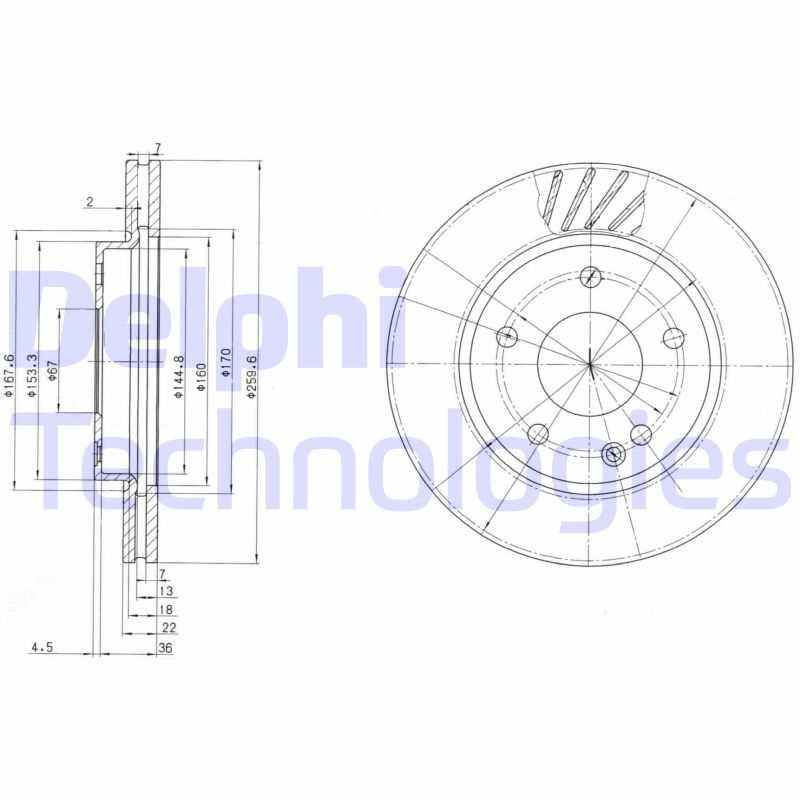 Remschijven Delphi Diesel BG3395