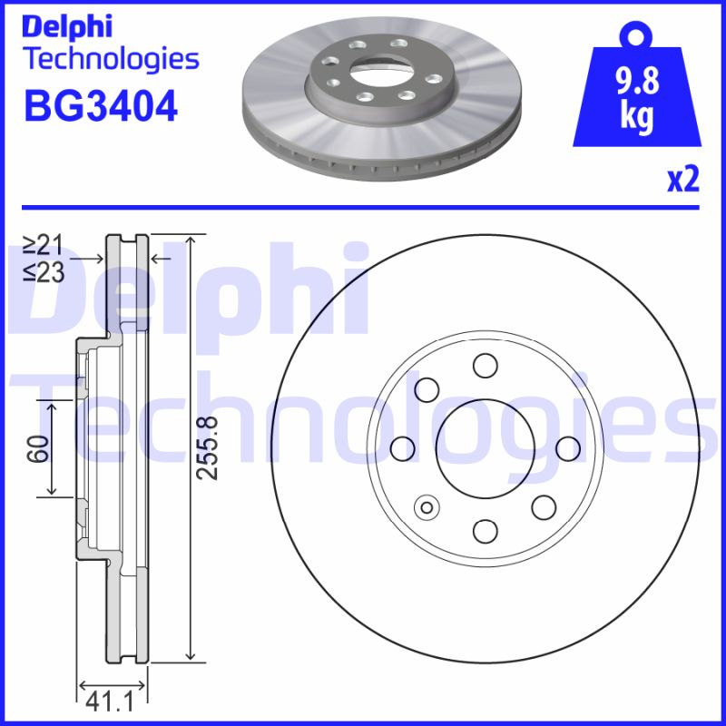 Remschijven Delphi Diesel BG3404