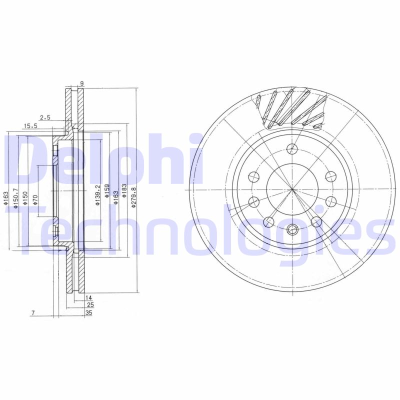 Remschijven Delphi Diesel BG3405C