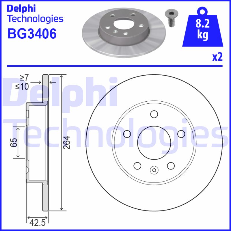 Remschijven Delphi Diesel BG3406