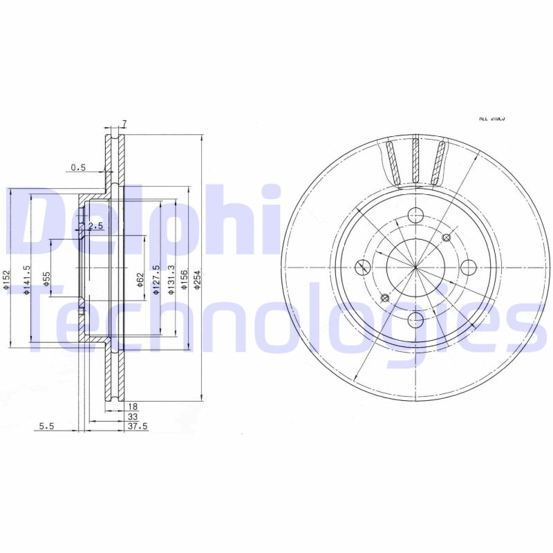 Remschijven Delphi Diesel BG3414