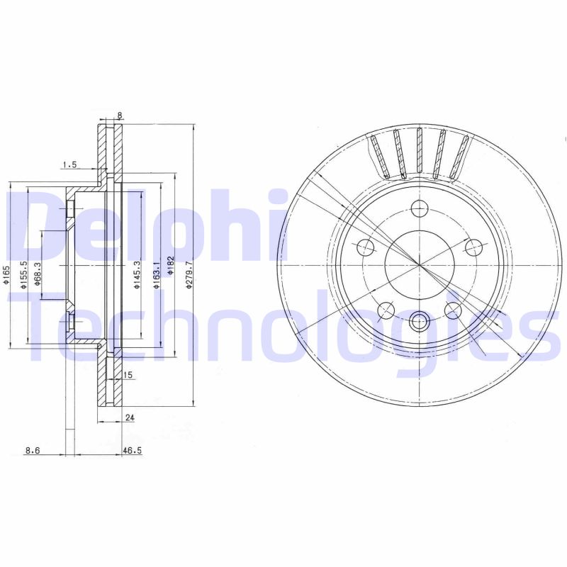 Remschijven Delphi Diesel BG3417C