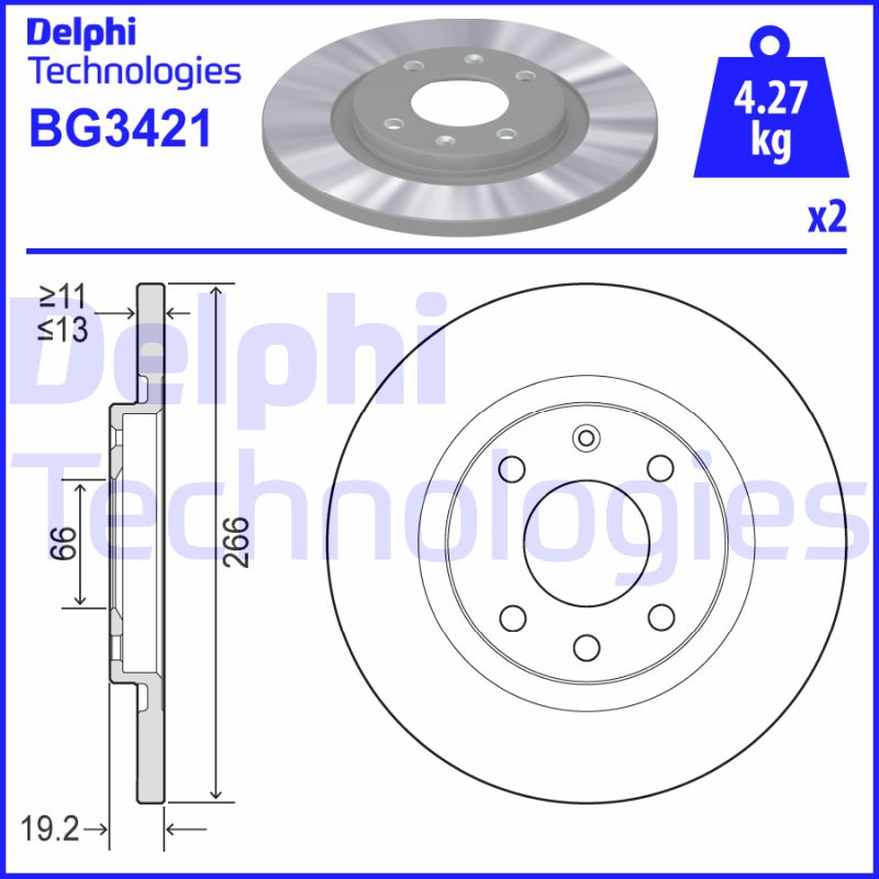 Remschijven Delphi Diesel BG3421