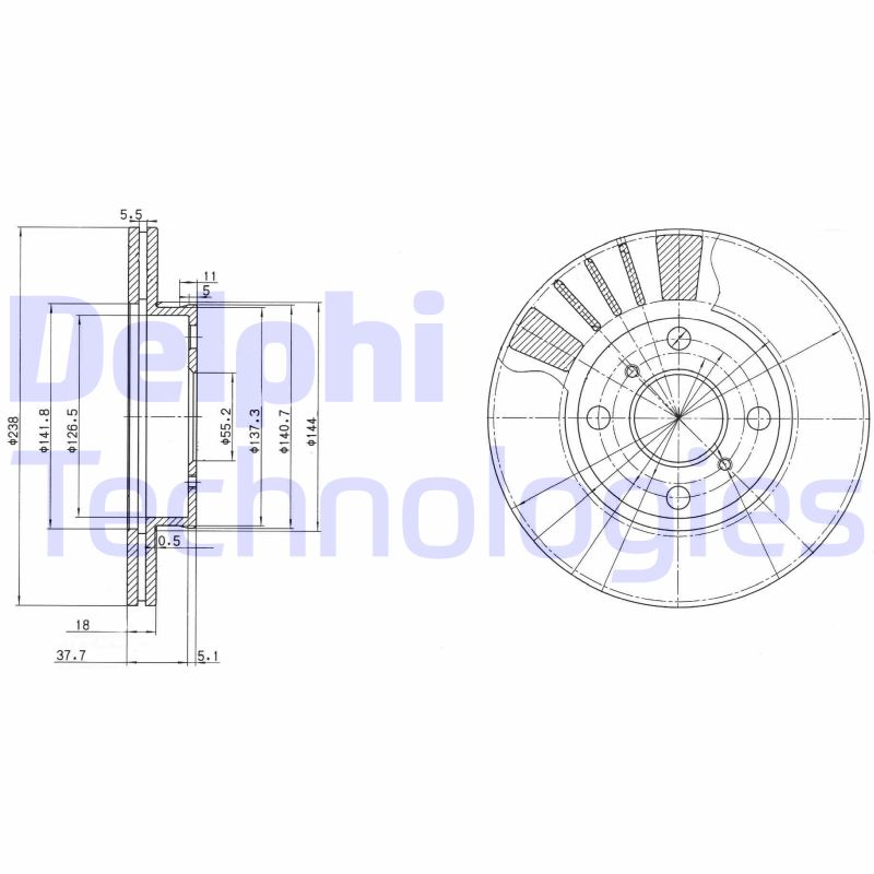 Remschijven Delphi Diesel BG3424