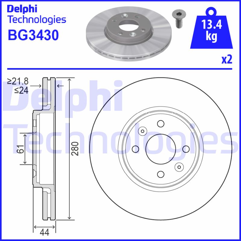 Remschijven Delphi Diesel BG3430