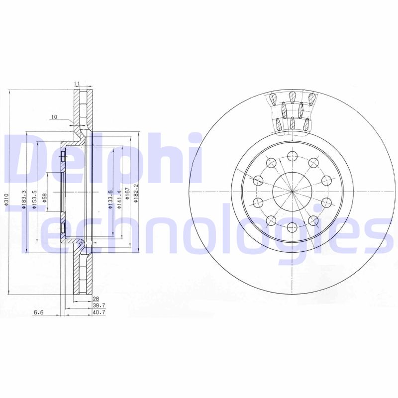 Remschijven Delphi Diesel BG3497