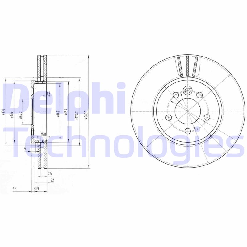 Remschijven Delphi Diesel BG3503