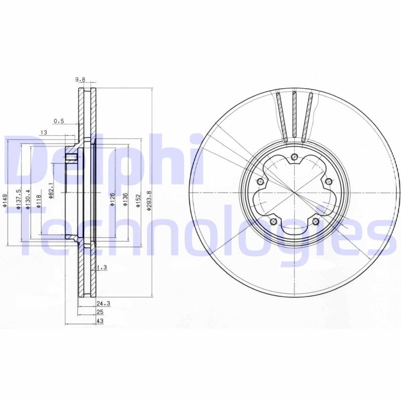 Remschijven Delphi Diesel BG3504