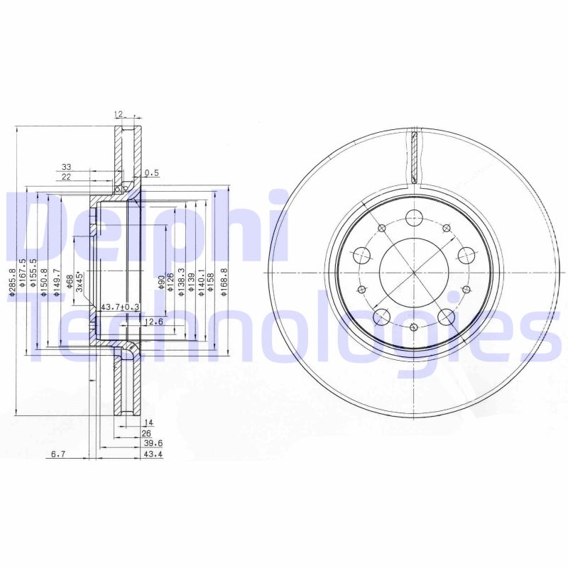 Remschijven Delphi Diesel BG3513C