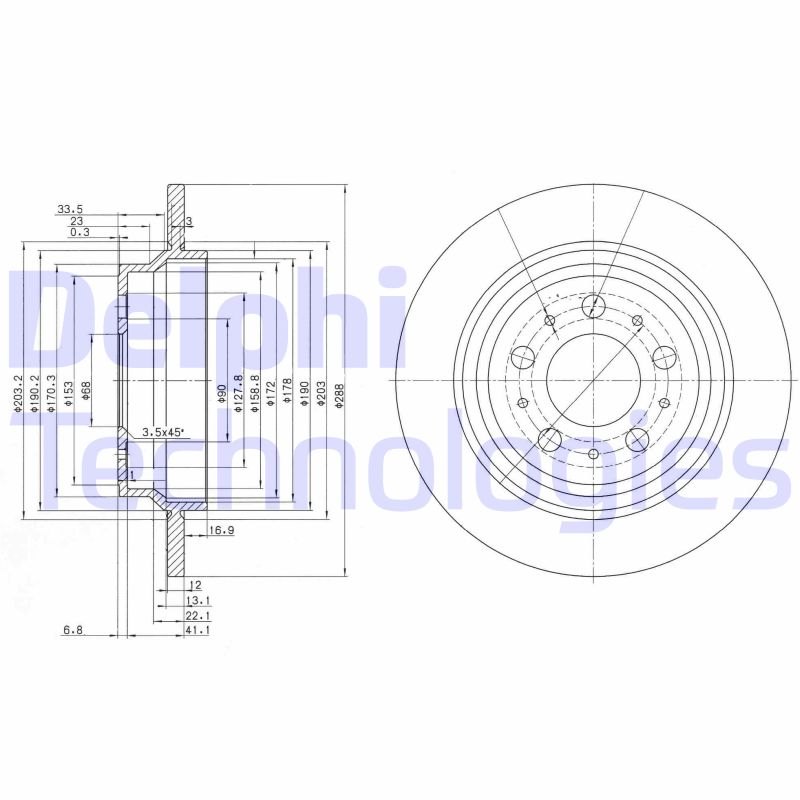 Remschijven Delphi Diesel BG3515C