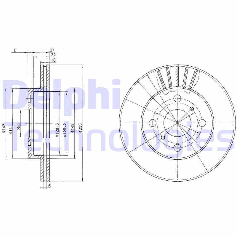 Remschijven Delphi Diesel BG3519C