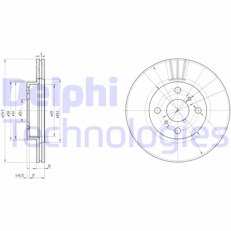 Remschijven Delphi Diesel BG3520