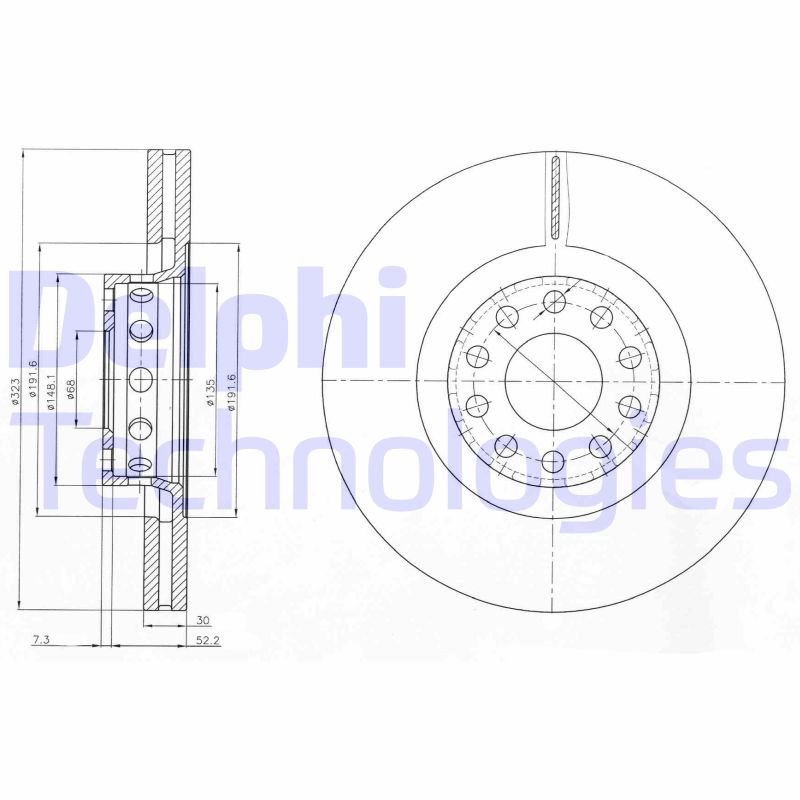 Remschijven Delphi Diesel BG3524