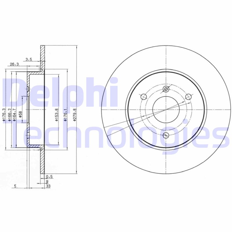 Remschijven Delphi Diesel BG3526