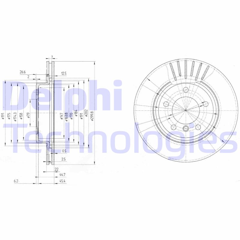 Remschijven Delphi Diesel BG3527C