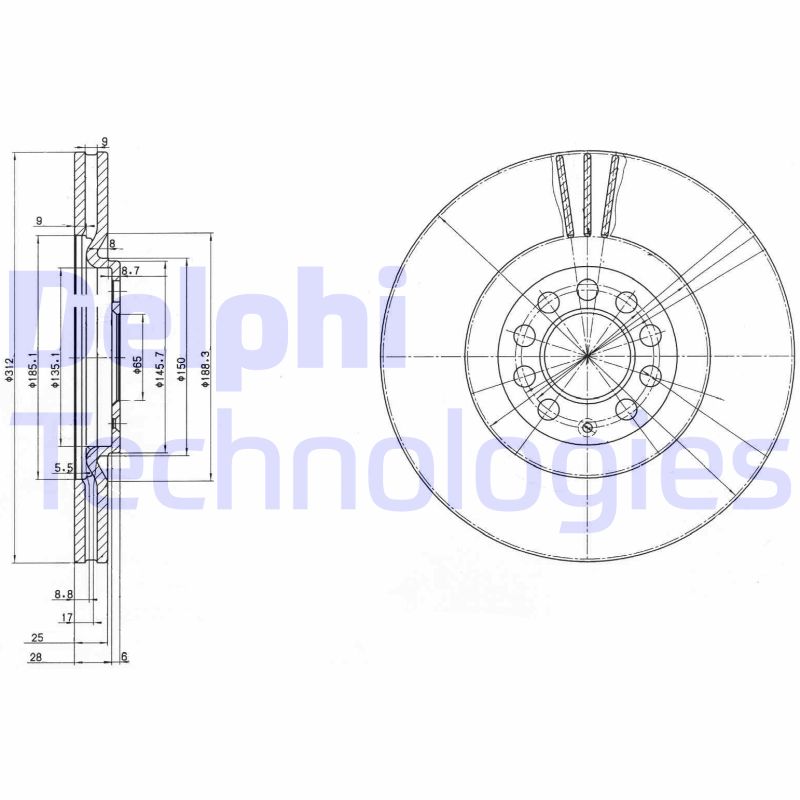 Remschijven Delphi Diesel BG3528