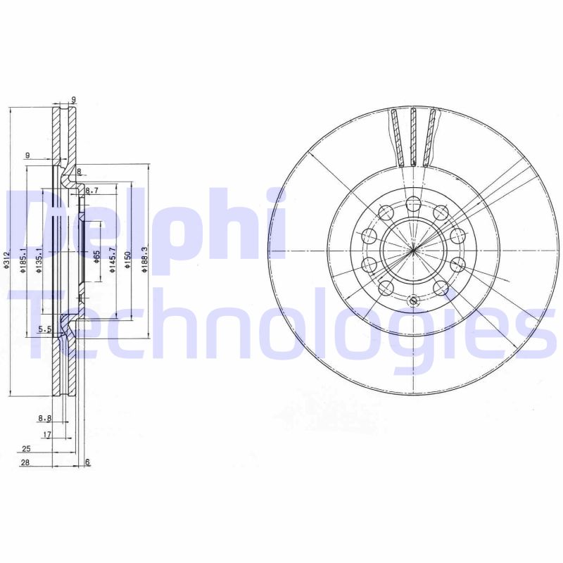 Remschijven Delphi Diesel BG3528C