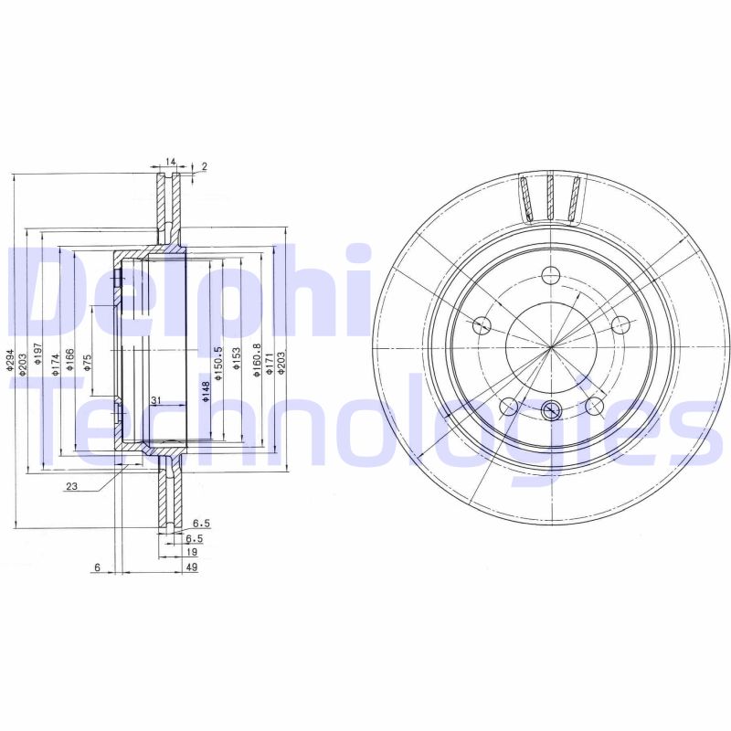 Remschijven Delphi Diesel BG3530C