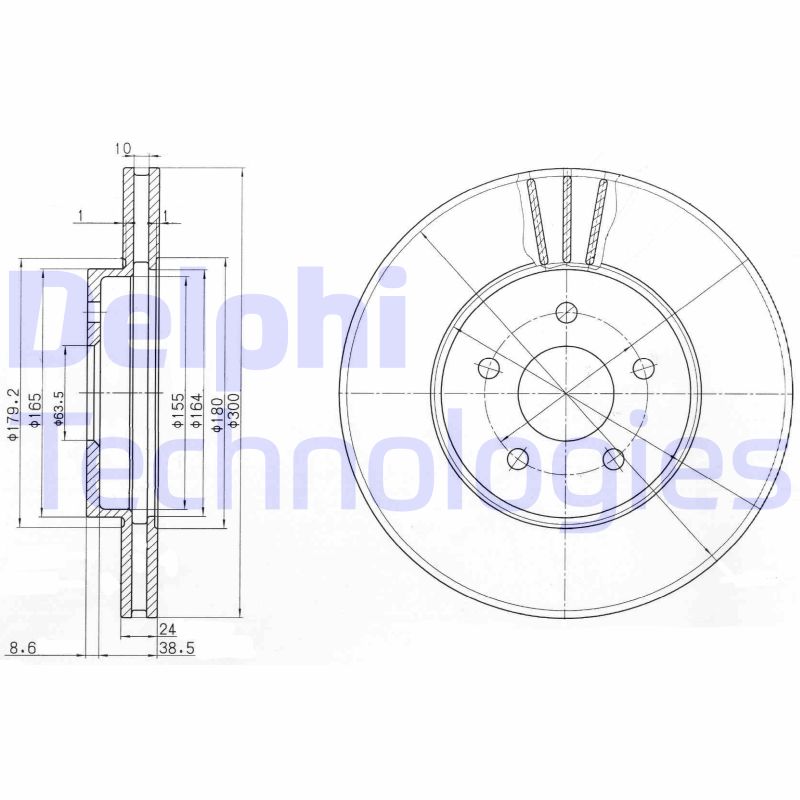 Remschijven Delphi Diesel BG3537C