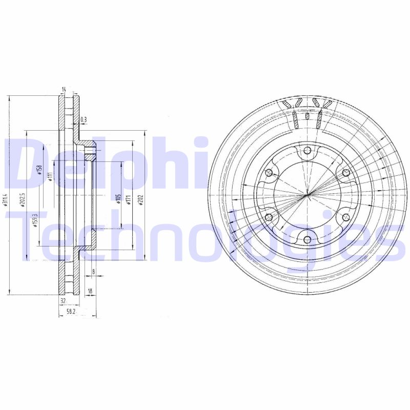 Remschijven Delphi Diesel BG3539