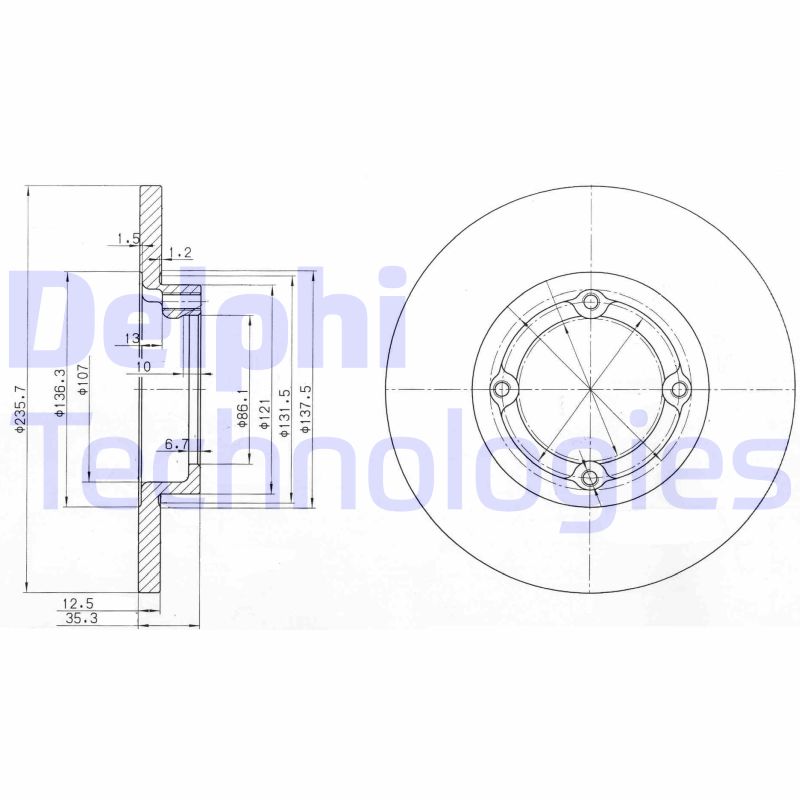 Remschijven Delphi Diesel BG3551