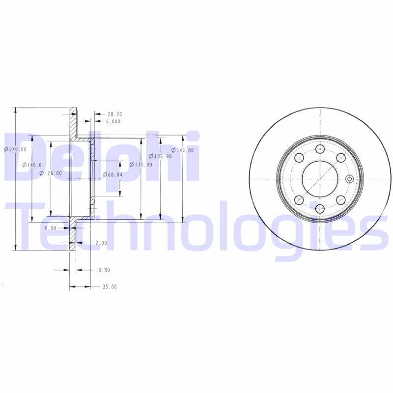 Remschijven Delphi Diesel BG3567