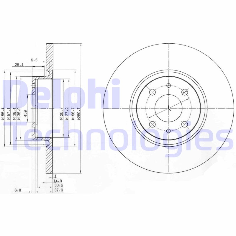 Remschijven Delphi Diesel BG3600
