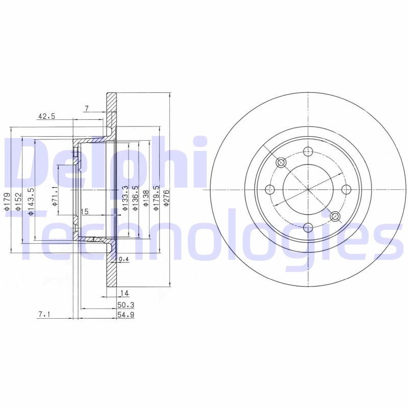 Remschijven Delphi Diesel BG3621C