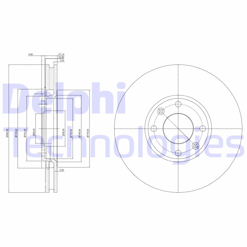 Remschijven Delphi Diesel BG3622C
