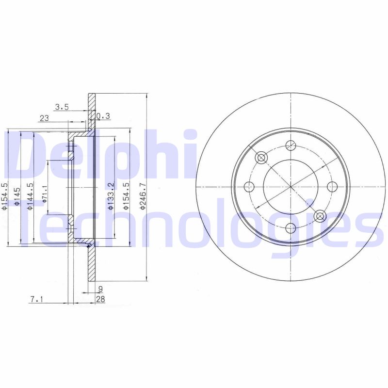 Remschijven Delphi Diesel BG3653C