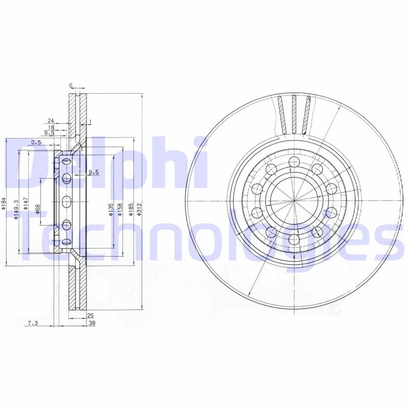 Remschijven Delphi Diesel BG3657