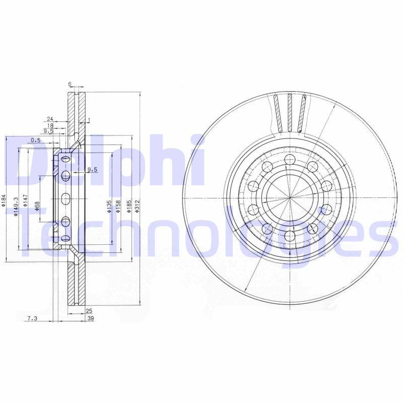 Remschijven Delphi Diesel BG3657C