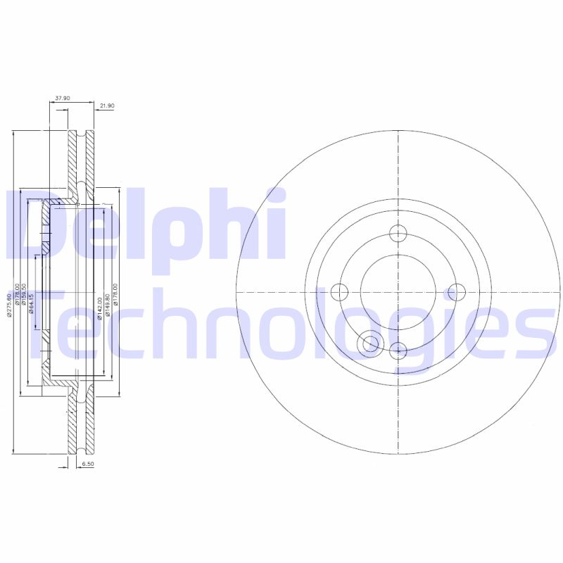 Remschijven Delphi Diesel BG3661