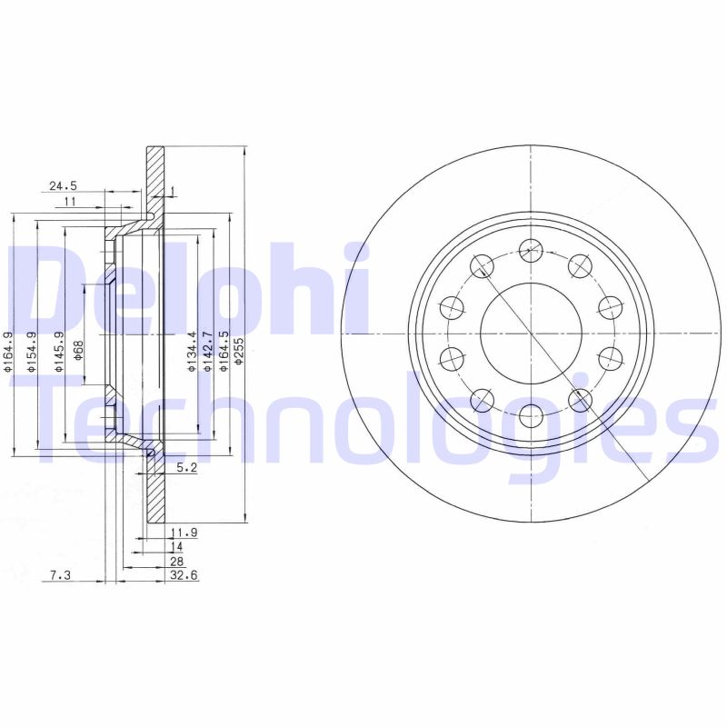 Remschijven Delphi Diesel BG3674C