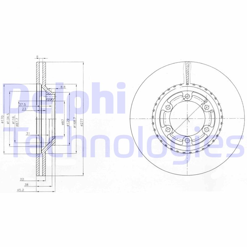 Remschijven Delphi Diesel BG3679