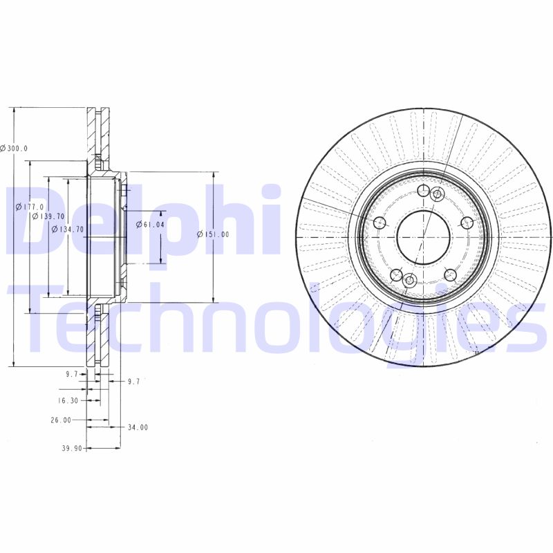 Remschijven Delphi Diesel BG3688